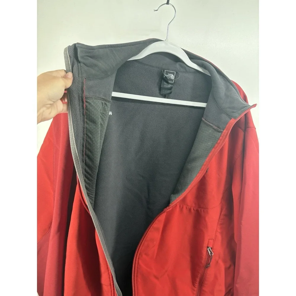 The North Face Apex Softshell Red Mens XXL Windproof Full‎ Zip Hiking Jacket